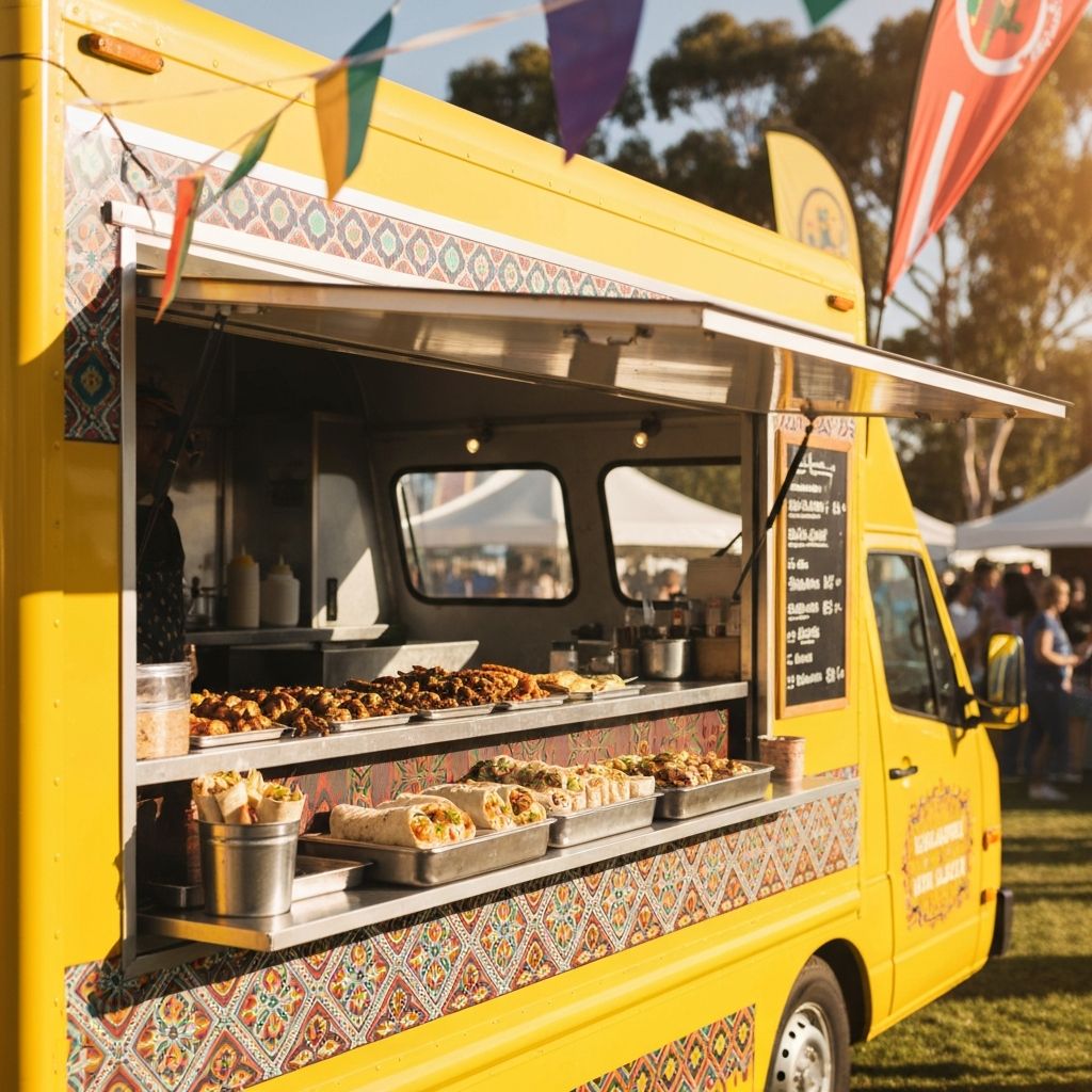 Kebab King mobile catering van serving food at an outdoor event in Mildura